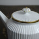 Mehun porcelain white teapot and porcelain gold