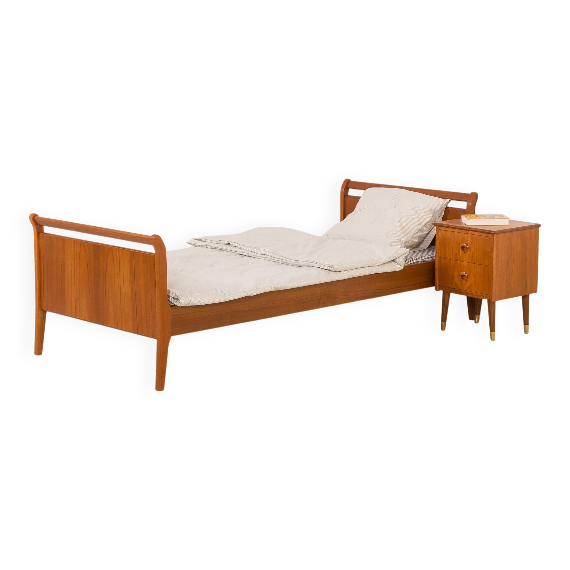 Danish mid century teak bed, 1960s