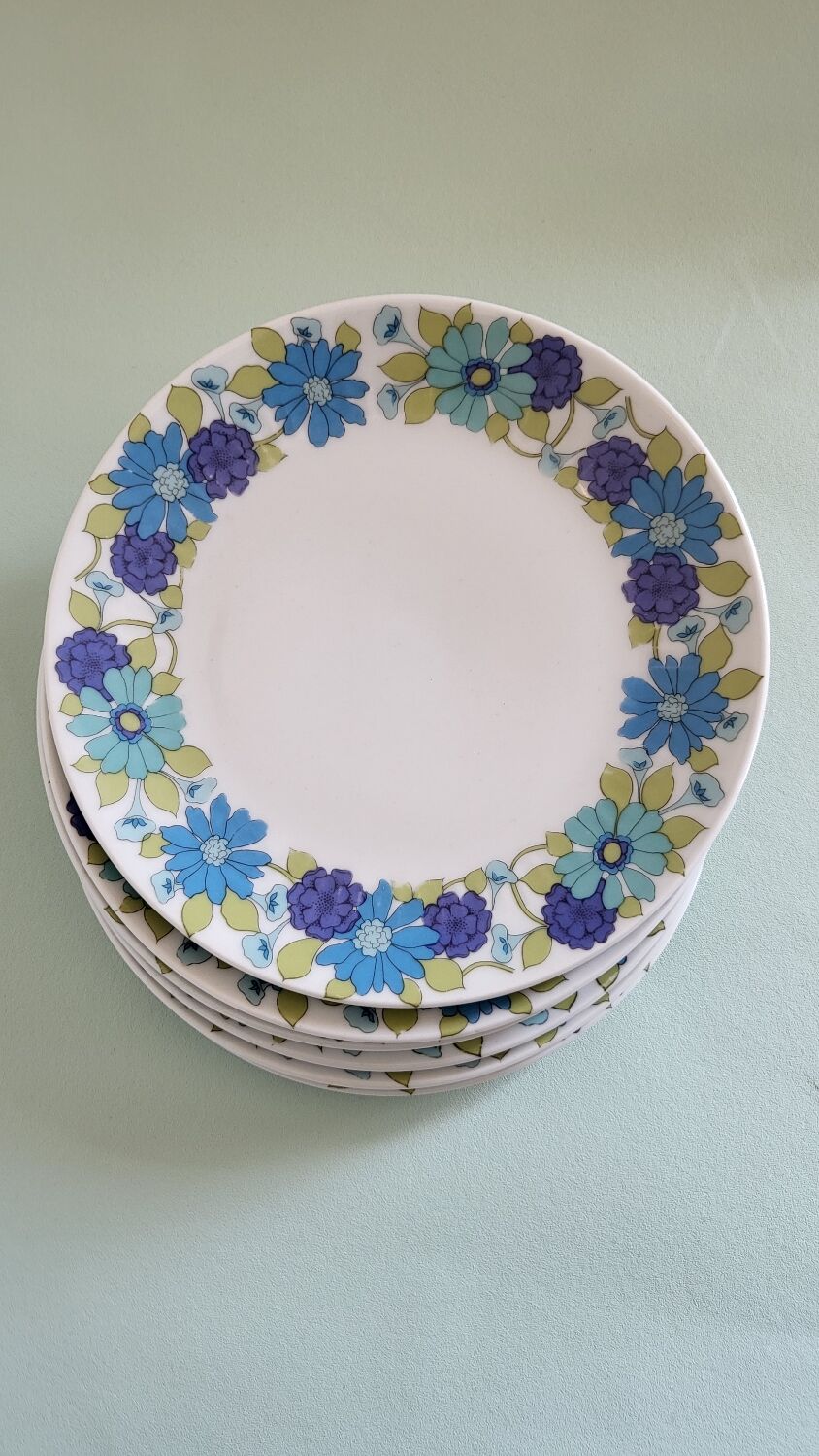 6 assiettes dessert à fleurs