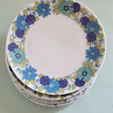 6 assiettes dessert à fleurs