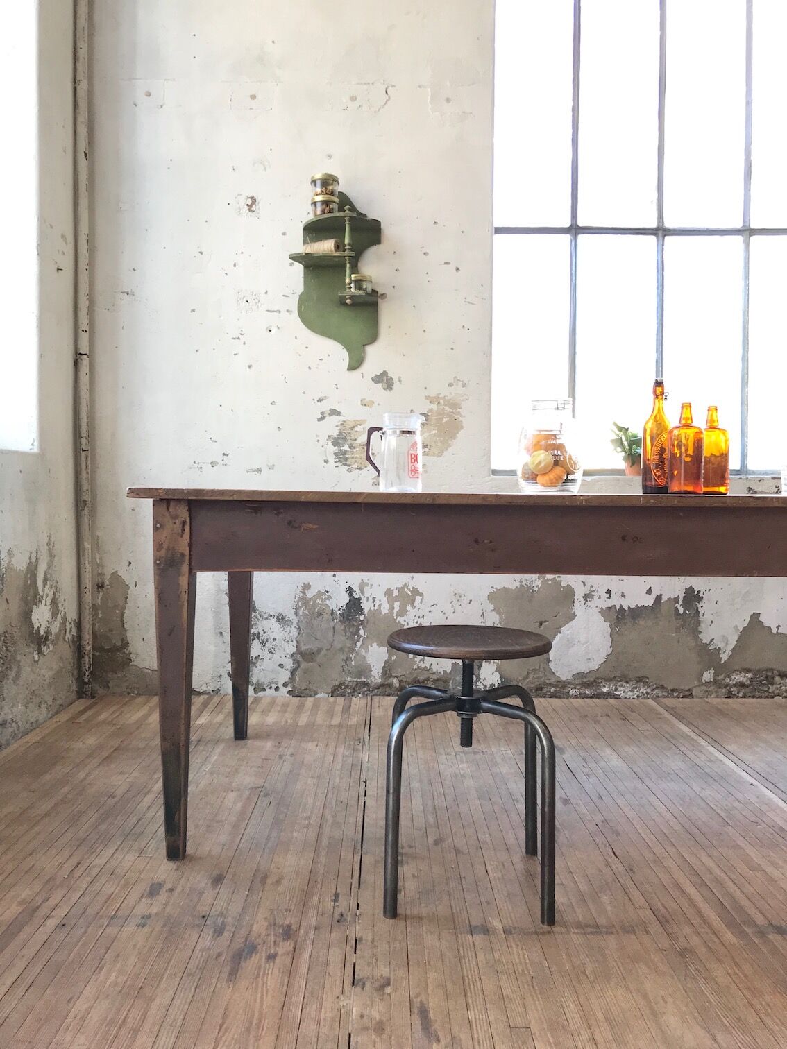 Vintage pine farm table