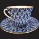 Pair of Russian imperial porcelain cups "Lomonosov" from St Petersburg