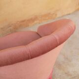 Old pink vintage padded "toad" chair