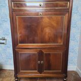 Secretary Louis XVI lacquered mahogany and marble