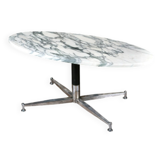 Table basse en marbre arabescato Michel Kin pour Arflex, 1960