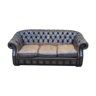 Canapé Chesterfield en cuir marron des années 1980