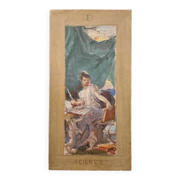 Alexandre Prévost (1832-1910) Huile sur toile - Allégorie de la science
