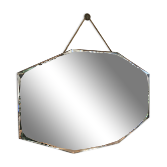Miroir octogonal biseauté 1930 81x54cm
