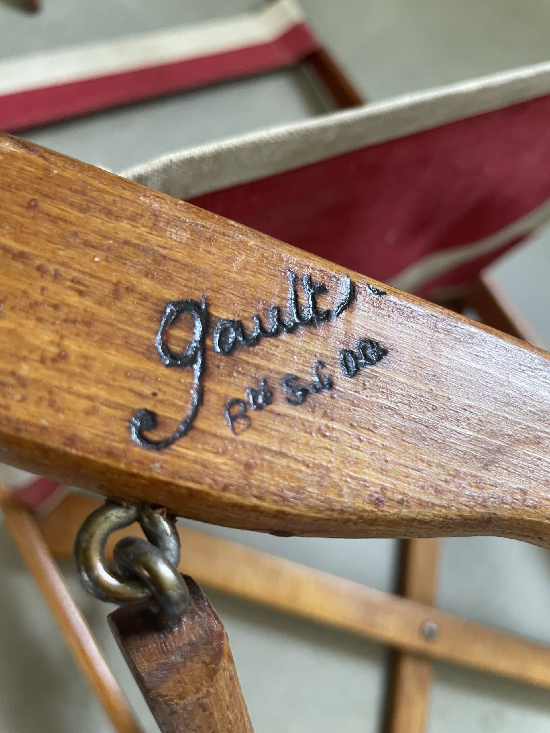 Authentic French outdoor terrace set, 5 chairs and table