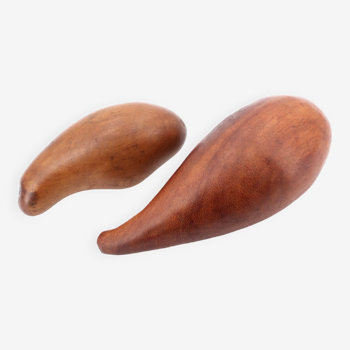 Wooden eggplant paperweight, 1970s