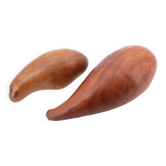 Wooden eggplant paperweight, 1970s