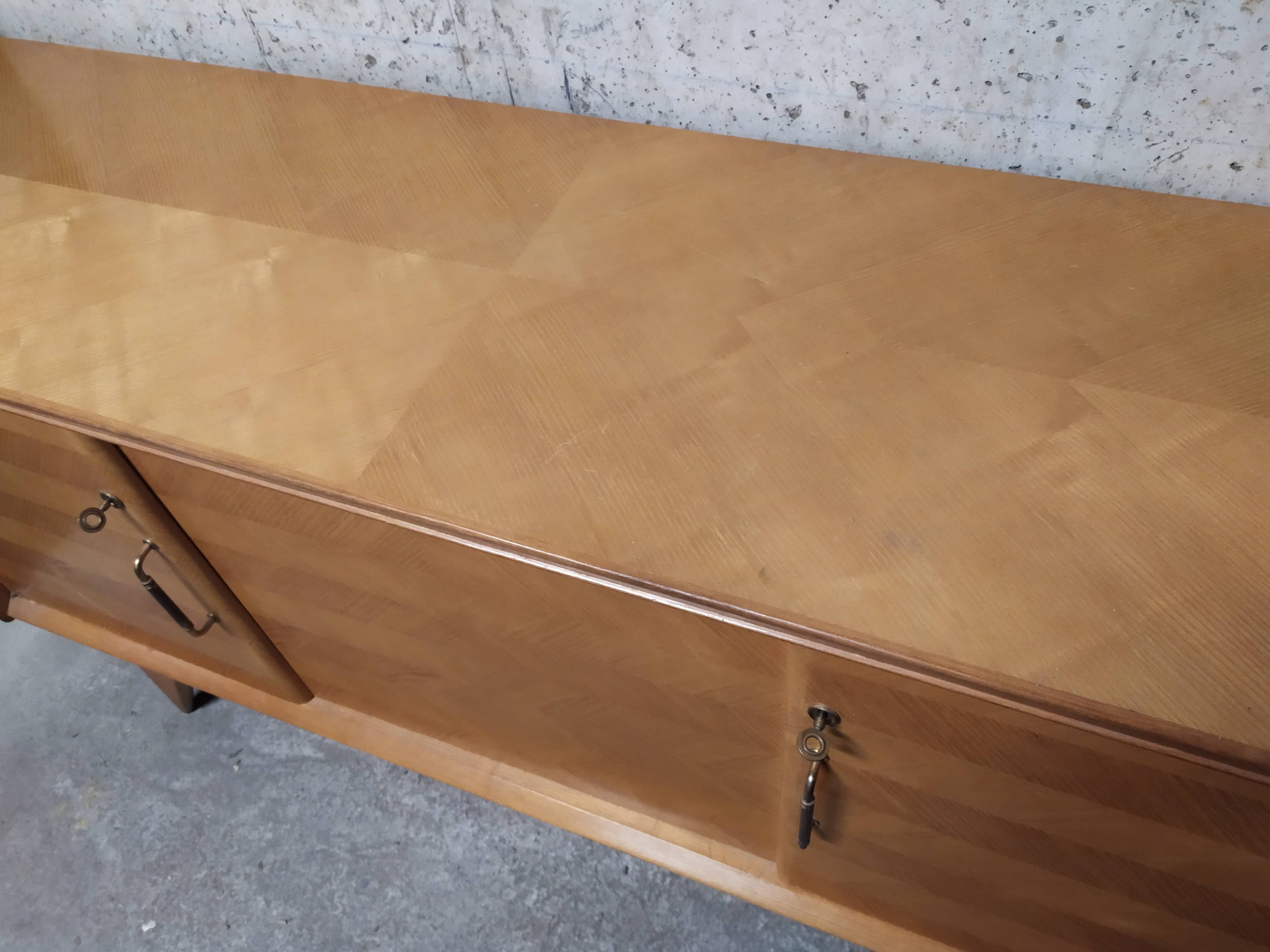 Vintage sideboard 1950 oak foot compass