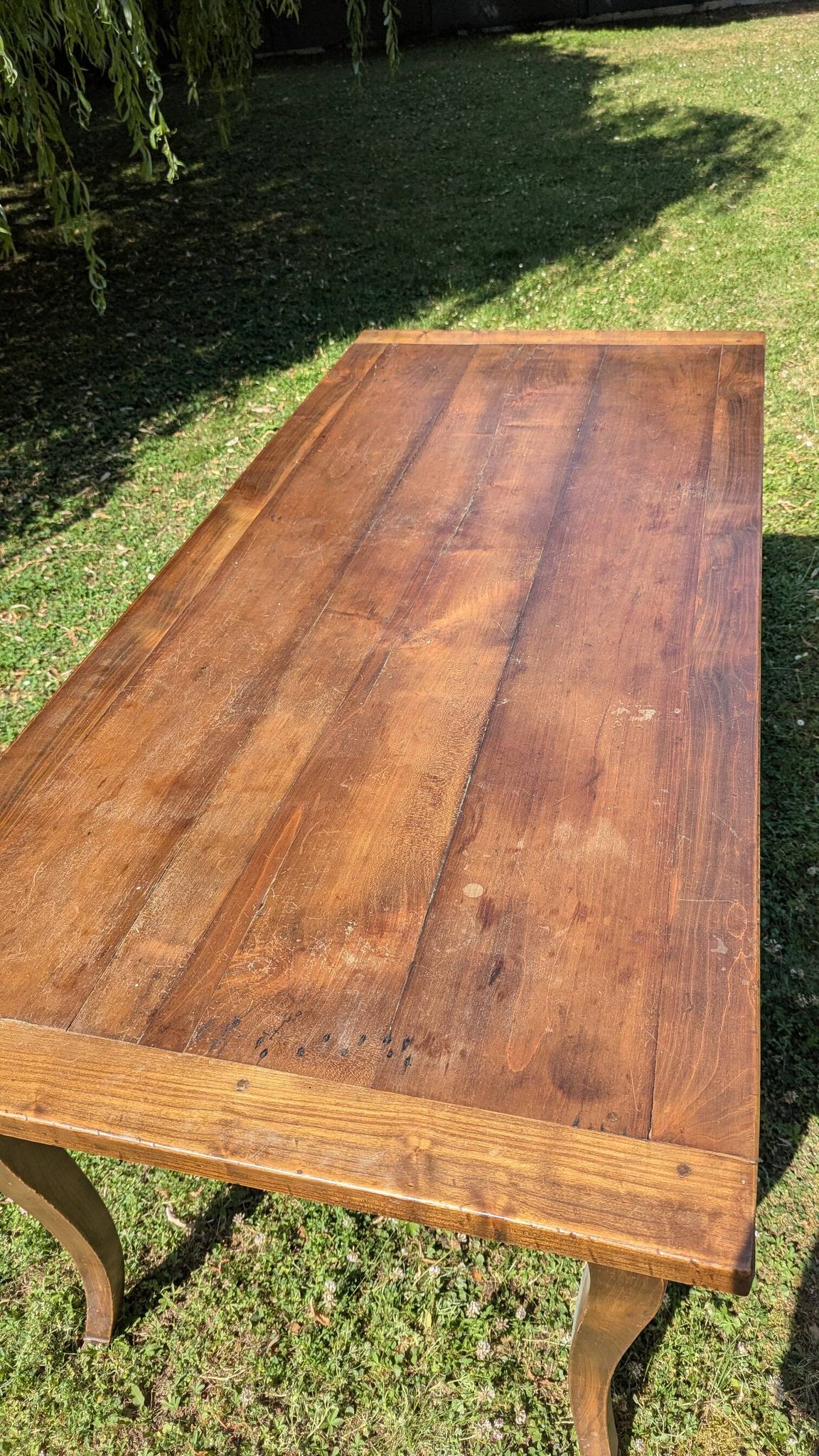 Louis XV style farmhouse table in solid wood - 175 cm