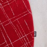 Hand-tufted Vintage Red Circular Rug by Tisca 1980's