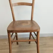 Vintage patina Luterma curved wood bistro chair – Antique