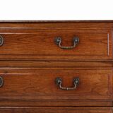 Commode rustique française en chêne massif à 3 tiroirs, vers 1850