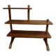 Etagère asymétrique en rotin et bois
