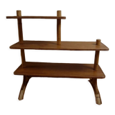 Etagère asymétrique en rotin et bois
