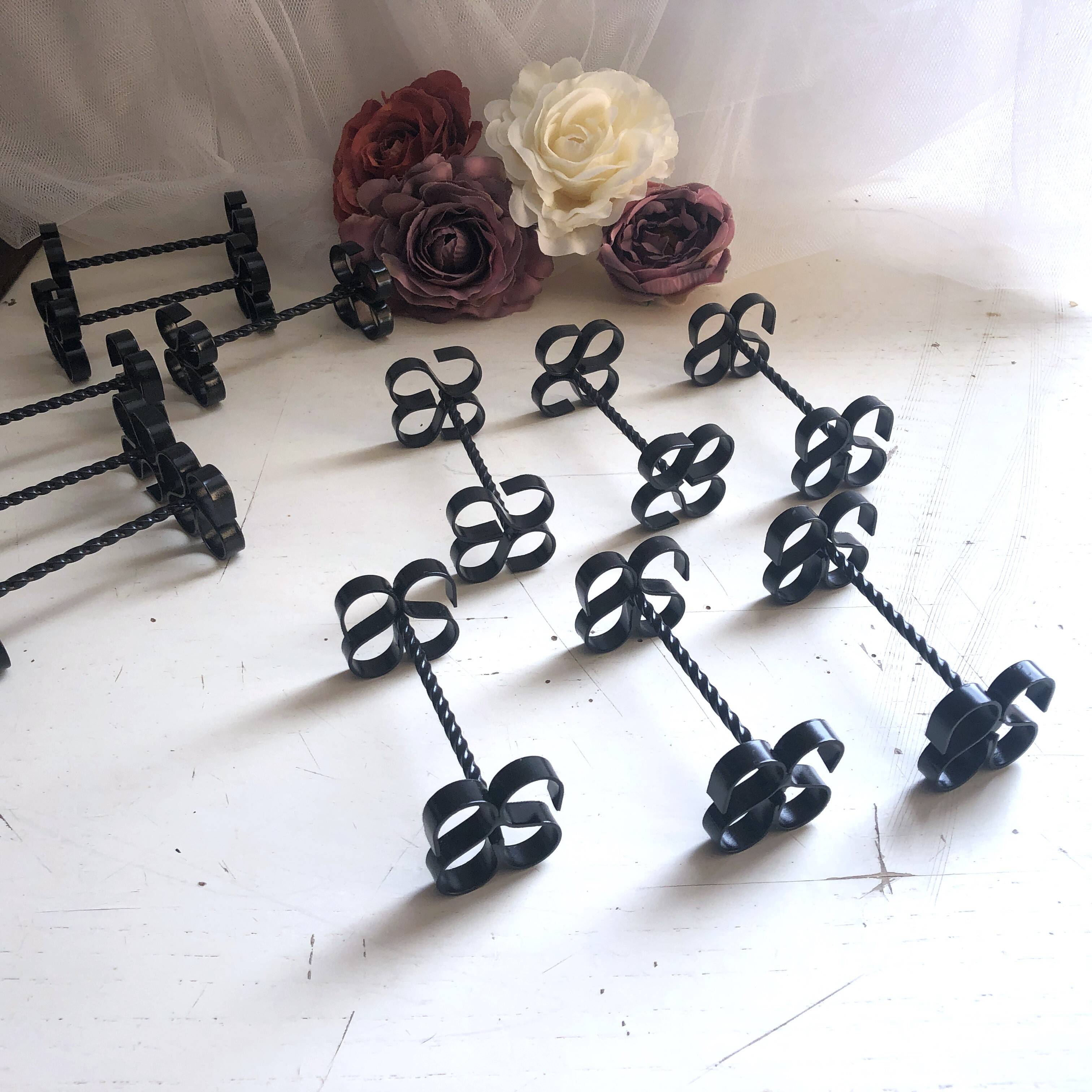 Box of 12 vintage twisted wrought iron knife or cutlery holders