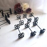 Box of 12 vintage twisted wrought iron knife or cutlery holders