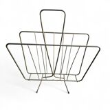 70s magazine rack in gold-tone metal