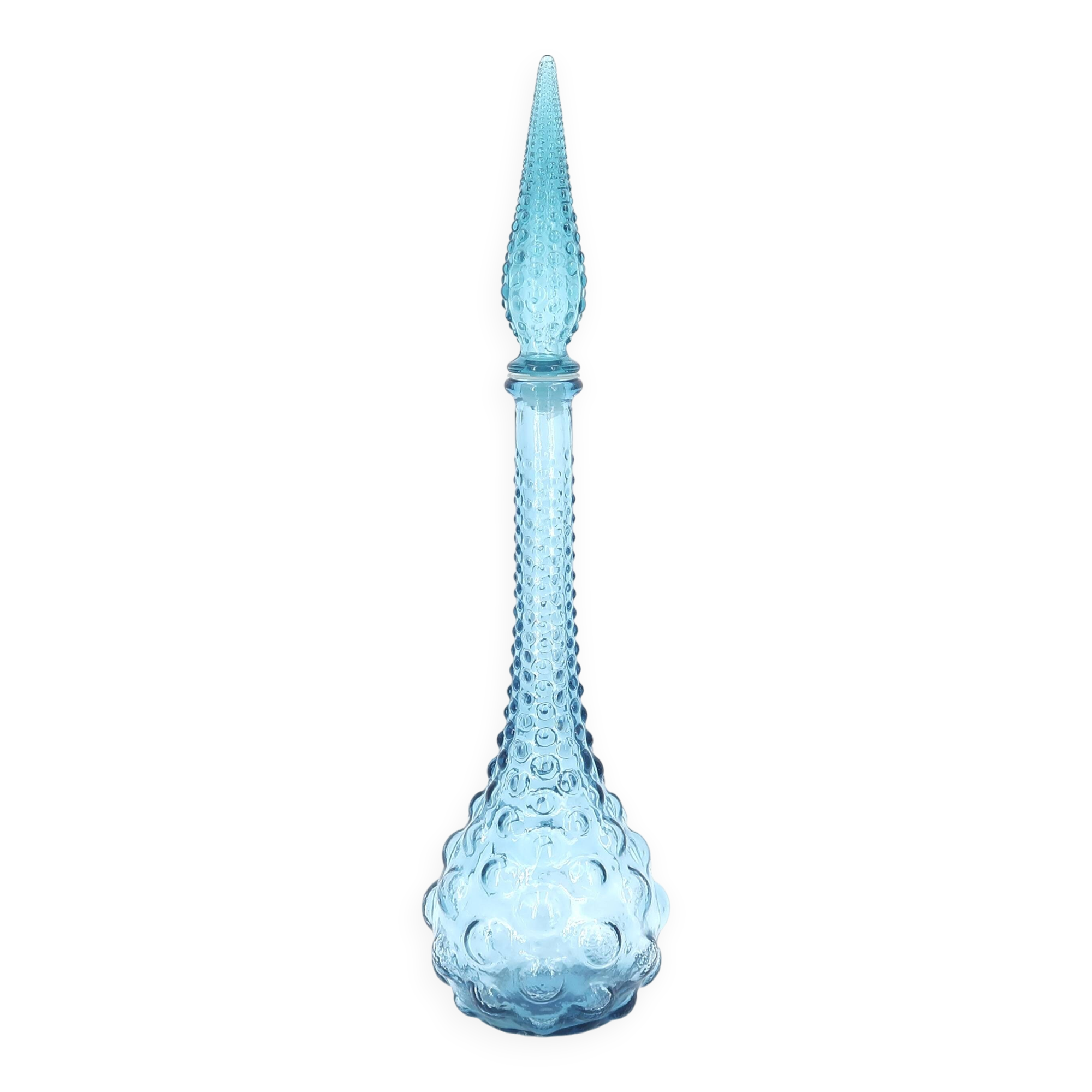 Empoli blue glass bottle, 1960s