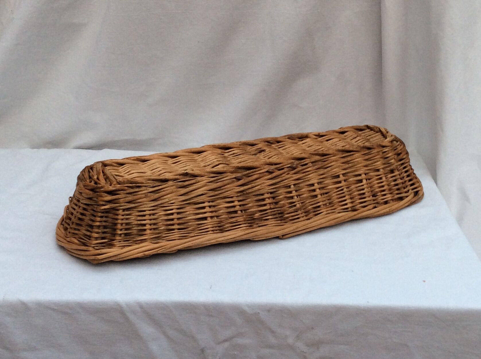 Long vintage rattan wicker basket dimensions