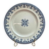 Antique plate Terre de Fer Clairefontaine Rouen blue decoration