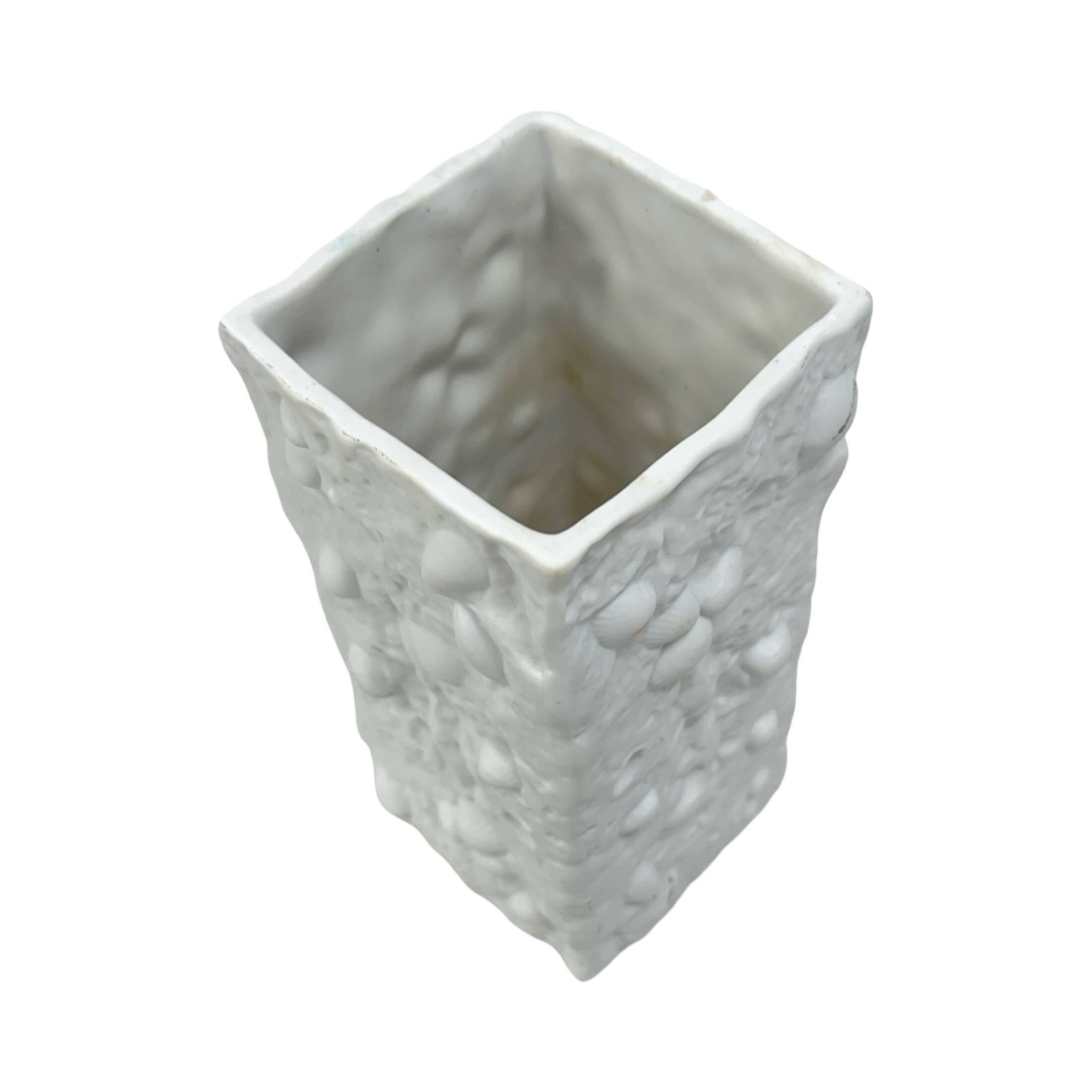 Fossil Biscuit Vase, VEB Kunstporzellan Ilmenau, Germany 1970s