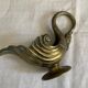 Bronze cup with green partial patina in the shape of a swan, Max le verrier