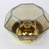 Iron and clear glass ceiling light by Limburg, Germany, 1960s