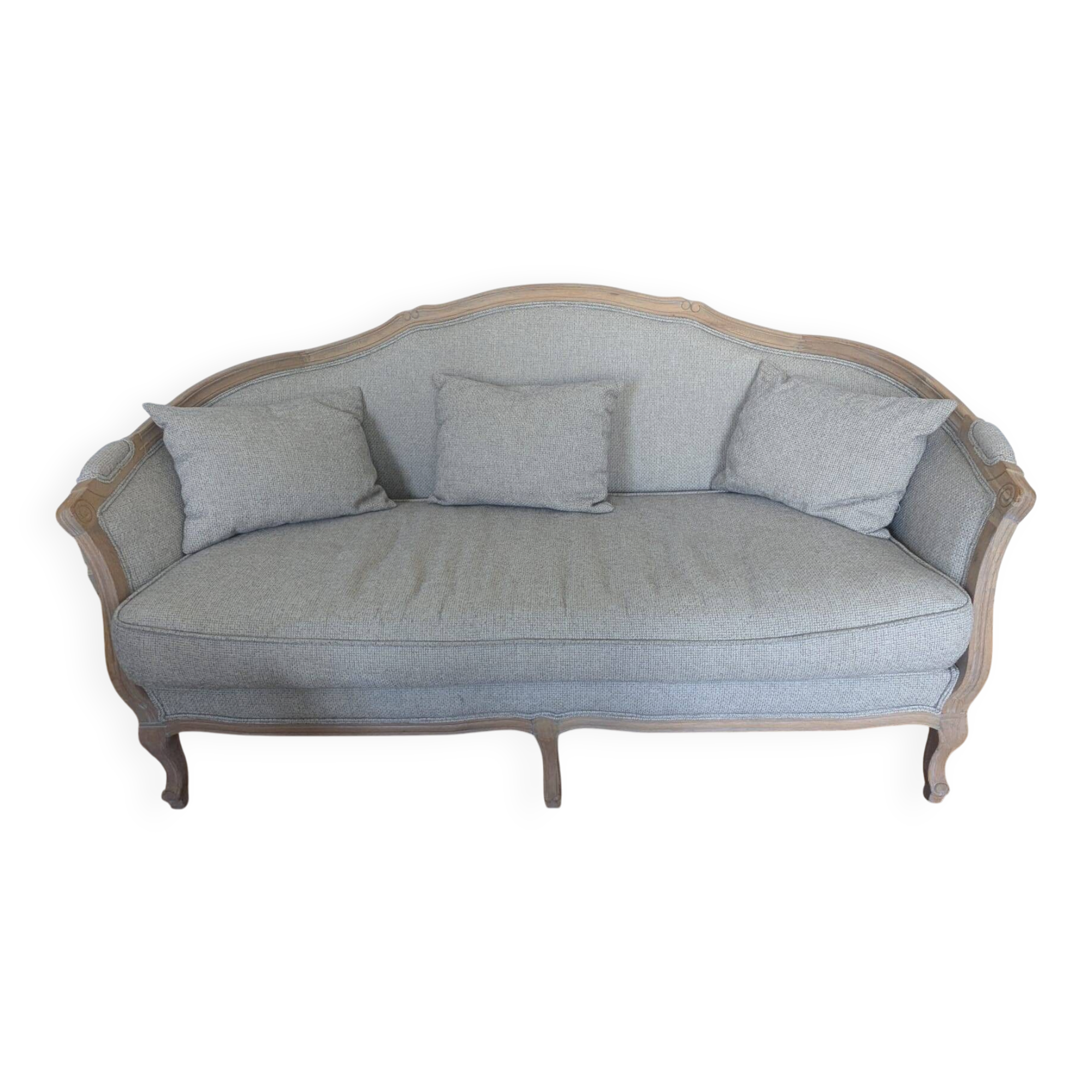 2 high-end Louis XV benches with poufs