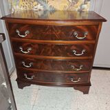 Varnished chest of drawers with rounded front with 4 drawers in classic baroque style 1880/1900