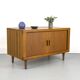 Low Teak Sideboard with Tambour Doors from CFC Silkeborg, 1970s