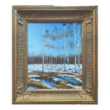 Tableau HSP "Paysage hivernal" monogrammé + cadre
