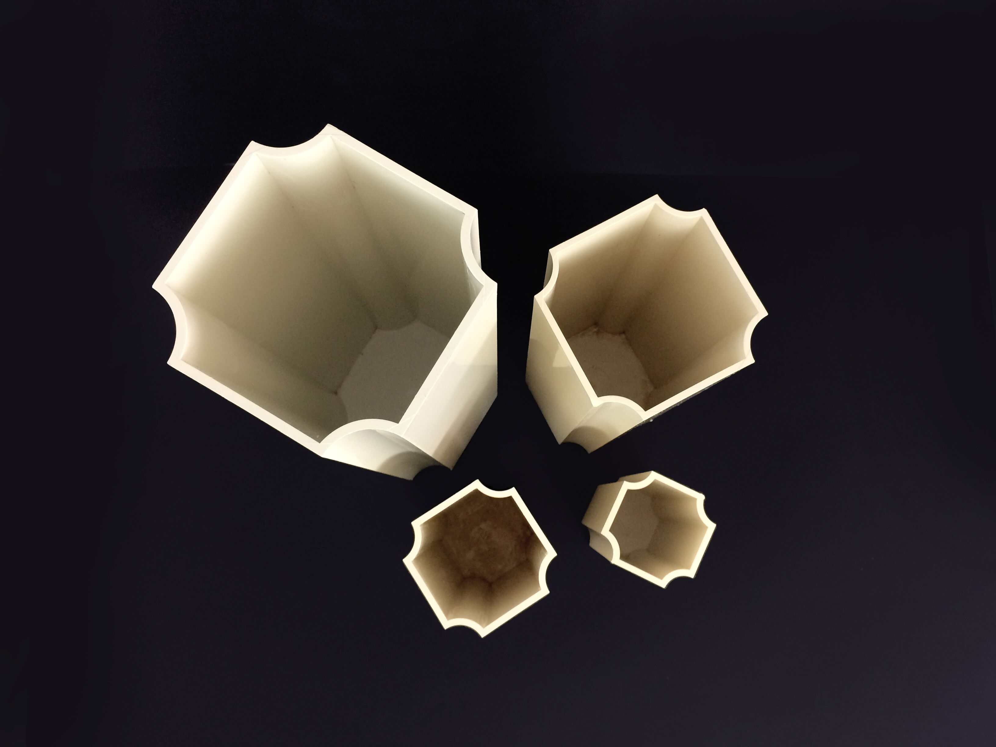 Vintage vases trundle Jacques Bédat in plastic. Year 70
