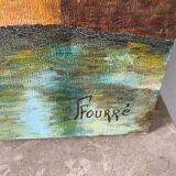 Paysage naif signe du xxeme siècle