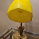 Golden steel lamp, with tulip old marbled yellow glass paste,