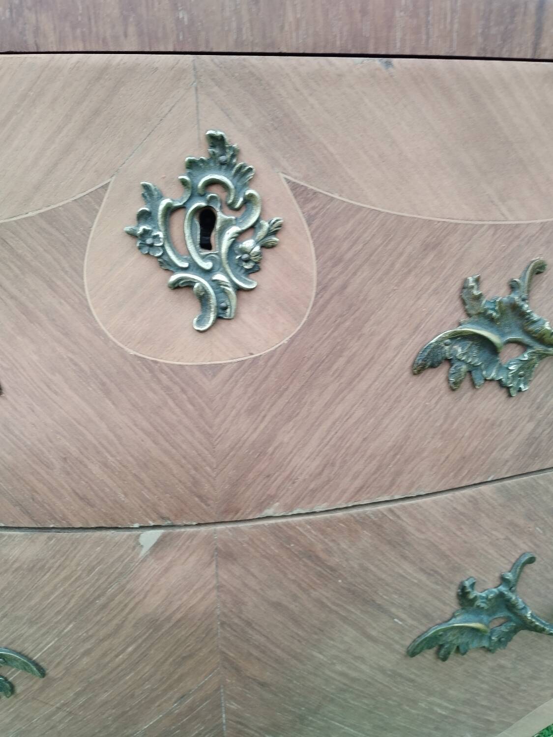 Louis XV style antique marquetry chest of drawers