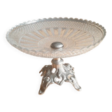 Glass cup with metal base