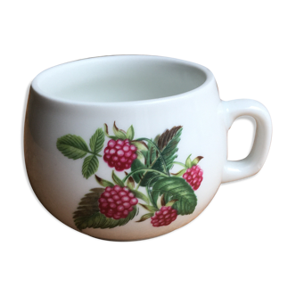 Raspberry pattern porcelain mug