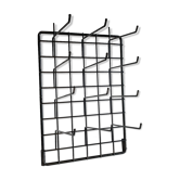 Vintage black metal wall loom display