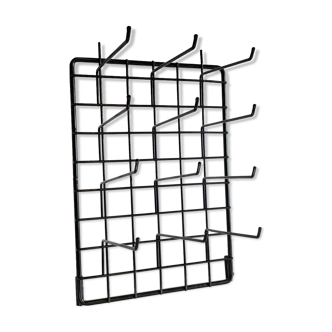 Vintage black metal wall loom display