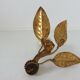 Wall lamp " flower " in golden metal and opaline ball 70s