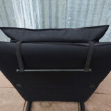 Fauteuil par Burkhard Vogtherr par Arflex vintage Black Canvas  T-Line 1984