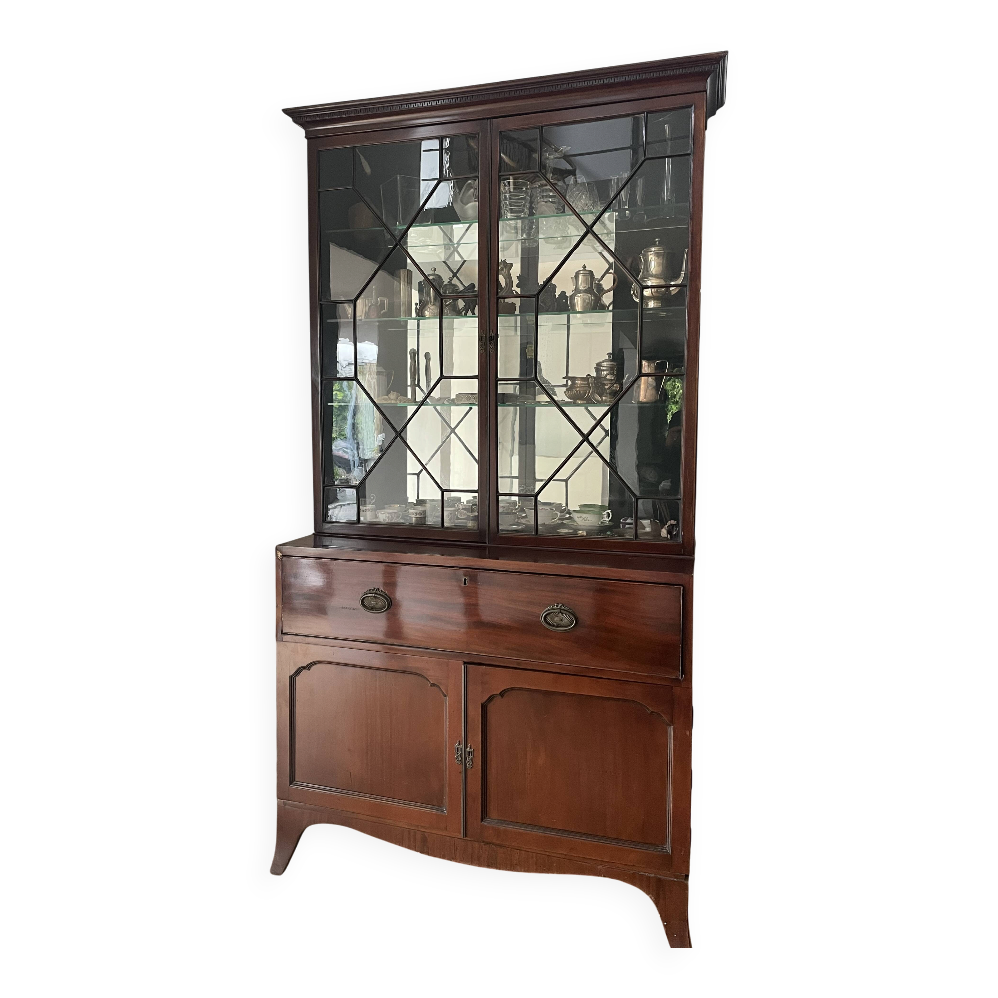 Library with English mahogany secretary.