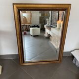 Miroir cadre doré filet noir et glace biseautée occasion