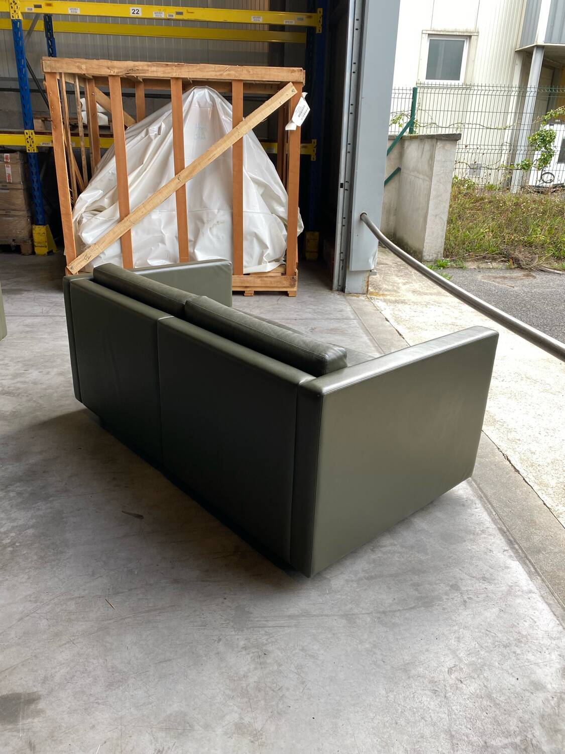 Pfister sofa for Knoll in khaki leather