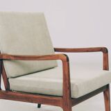 Fauteuil vintage olive vert velours côtelé 1960