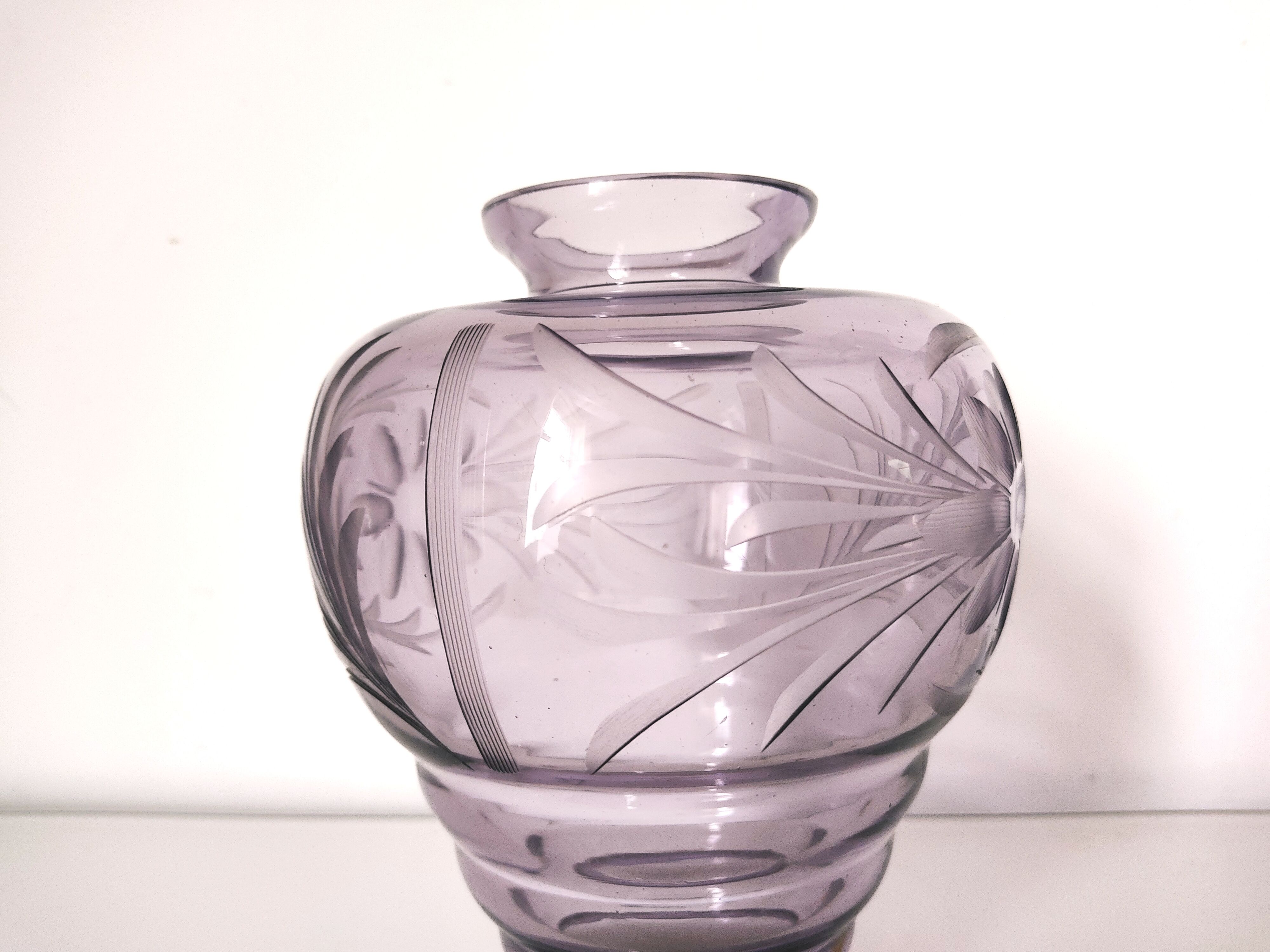 Purple crystal vase